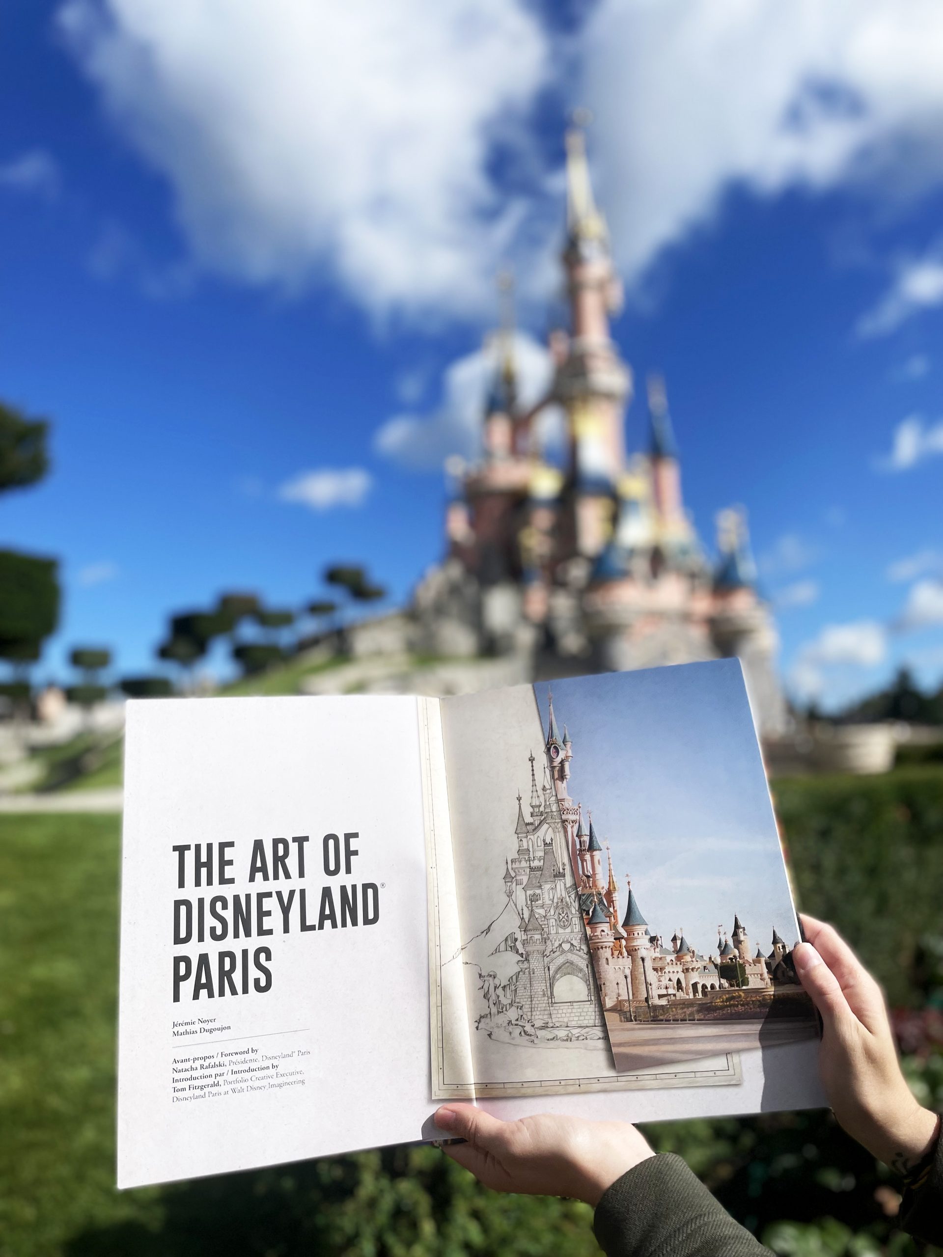 Livre ART OF DISNEYLAND PARIS ouvert devant chateau